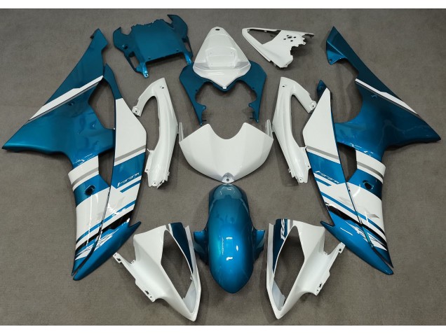 Gloss White and Light Blue OEM Style 08-16 Yamaha R6 Fairings
