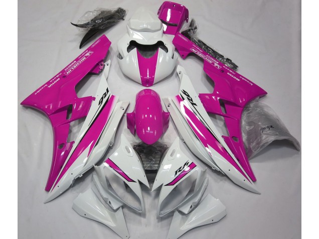 Gloss White and Pink 06-07 Yamaha R6 Fairings Gloss White and Pink 06-07 Yamaha R6 Fairings