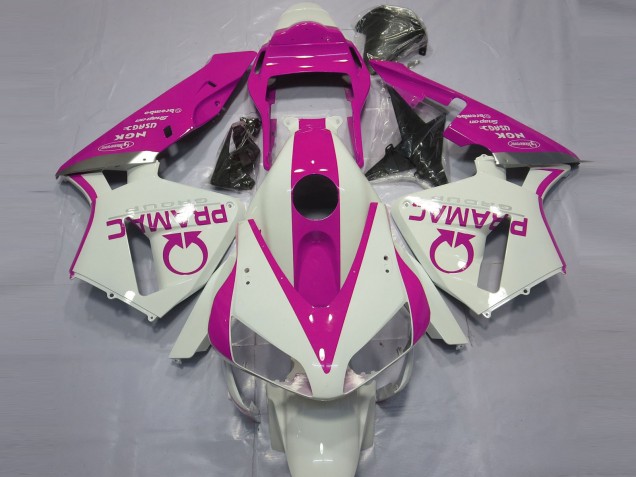 Gloss White and Pink PRAMAC 03-04 Honda CBR600RR Fairings Gloss White and Pink PRAMAC 03-04 Honda CBR600RR Fairings