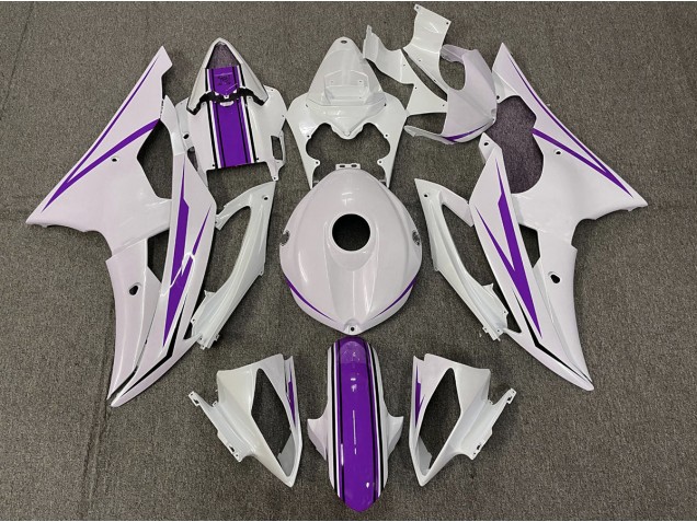 Gloss White and Purple 08-16 Yamaha R6 Fairings Gloss White and Purple 08-16 Yamaha R6 Fairings