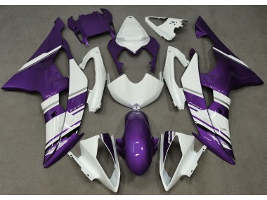 Gloss White and Purple OEM Style 08-16 Yamaha R6 Fairings