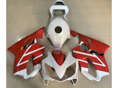 Gloss White and Red 01-03 Honda CBR600 F4i Fairings