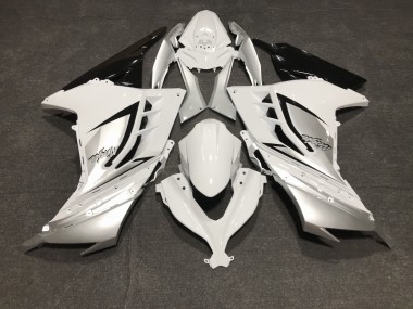 Gloss White and Silver 13-18 Kawasaki Ninja 300 Fairings