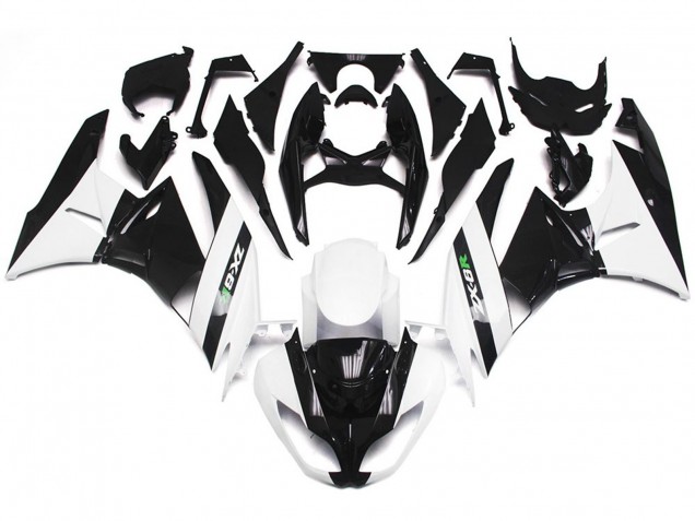 Gloss White and Slick Black 09-12 Kawasaki ZX6R Fairings Gloss White and Slick Black 09-12 Kawasaki ZX6R Fairings