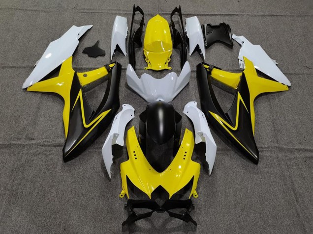 Gloss Yellow and White 08-10 Suzuki GSXR 600-750 Fairings Gloss Yellow and White 08-10 Suzuki GSXR 600-750 Fairings