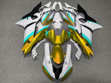 Gold and Light Blue Gloss 17-21 Yamaha R6 Fairings