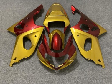 Gold and Red 00-02 Suzuki GSXR 1000 Fairings