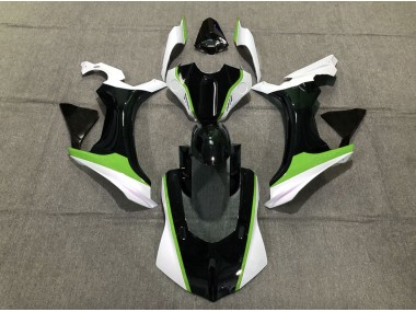 Green Black and White 15-19 Yamaha R1 Fairings