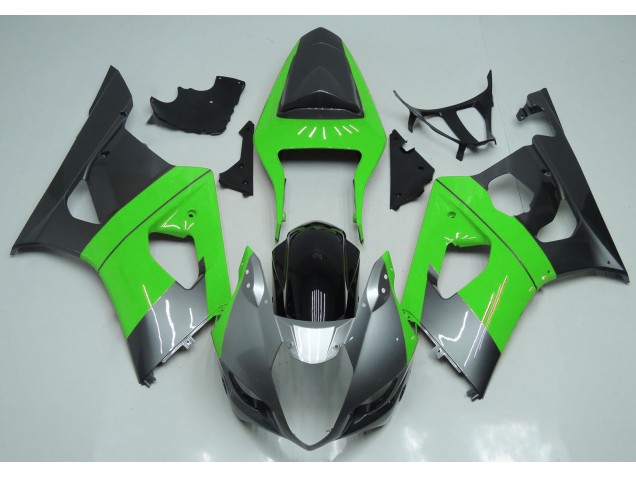 Green Silver and Black 03-04 Suzuki GSXR 1000 Fairings Green Silver and Black 03-04 Suzuki GSXR 1000 Fairings