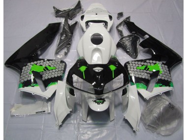 Green Splatter on Gloss Black 05-06 Honda CBR600RR Fairings