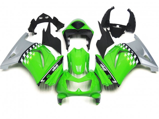 Green and Black Check 08-12 Kawasaki Ninja 250 Fairings Green and Black Check 08-12 Kawasaki Ninja 250 Fairings