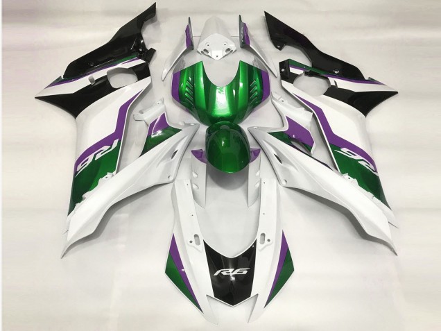 Green and Gloss White 17-21 Yamaha R6 Fairings Green and Gloss White 17-21 Yamaha R6 Fairings
