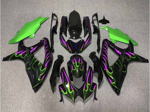 Green and Magenta Flame 08-10 Suzuki GSXR 600-750 Fairings Green and Magenta Flame 08-10 Suzuki GSXR 600-750 Fairings