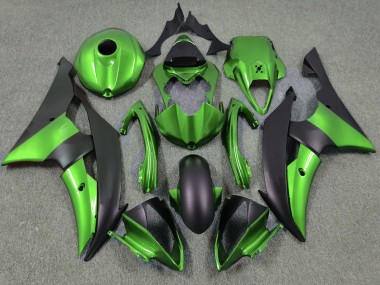 Green and Matte Black 08-16 Yamaha R6 Fairings