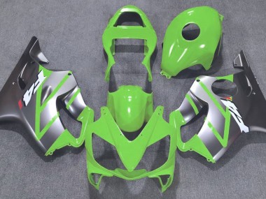 Green and Matte Silver 01-03 Honda CBR600 F4i Fairings