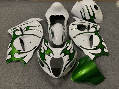 Green and White 97-07 Suzuki GSXR 1300 Hayabusa Fairings