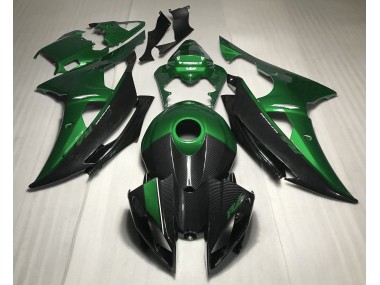 Green w Carbon Fiber Style 08-16 Yamaha R6 Fairings