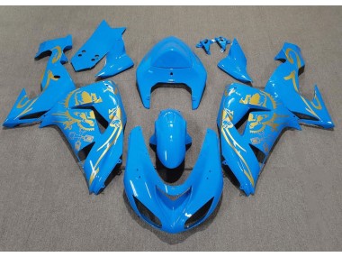 Light Blue & Gold 06-07 Kawasaki ZX10R Fairings