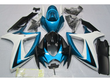 Light Blue & White 06-07 Suzuki GSXR 600-750 Fairings