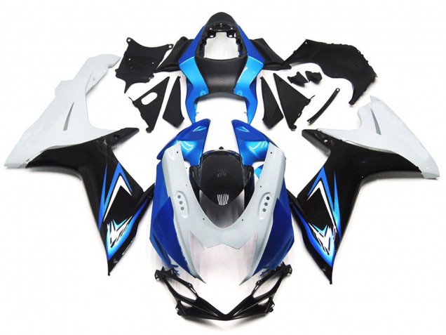 Light Blue and Gloss White Style with Black 11-24 Suzuki GSXR 600-750 Fairings Light Blue and Gloss White Style with Black 11-24 Suzuki GSXR 600-750 Fairings