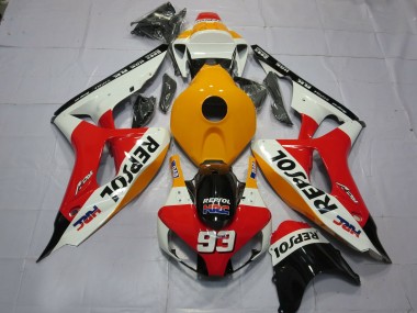 Light Orange White Repsol 06-07 Honda CBR1000RR Fairings
