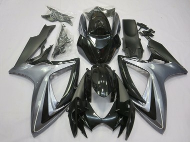 Light Silver And Black 06-07 Suzuki GSXR 600-750 Fairings