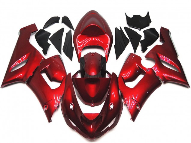 Maroon Red 05-06 Kawasaki ZX6R Fairings Maroon Red 05-06 Kawasaki ZX6R Fairings