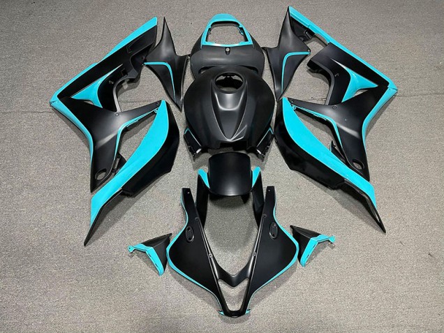 Matte Black & Cyan 07-08 Honda CBR600RR Fairings