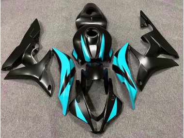 Matte Black & Cyan Design 07-08 Honda CBR600RR Fairings