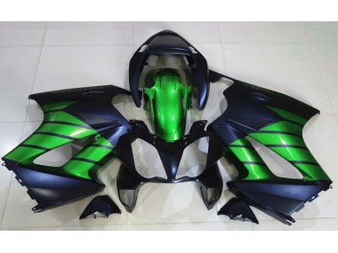 Matte Black & Green 02-12 Honda VFR800 Fairings