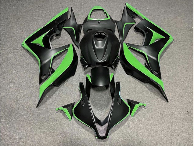 Matte Black & Green 07-08 Honda CBR600RR Fairings Matte Black & Green 07-08 Honda CBR600RR Fairings