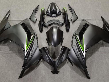 Matte Black & Green 13-18 Kawasaki Ninja 300 Fairings