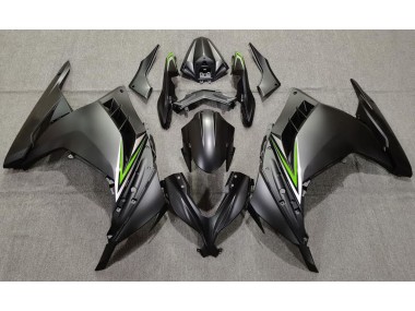 Matte Black & Green 13-18 Kawasaki Ninja 300 Fairings