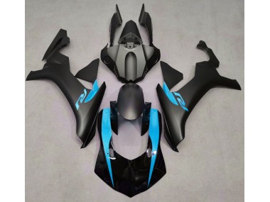 Matte Black & Light Blue 15-19 Yamaha R1 Fairings