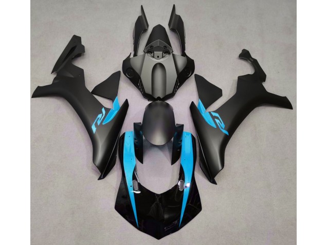 Matte Black & Light Blue 15-19 Yamaha R1 Fairings Matte Black & Light Blue 15-19 Yamaha R1 Fairings