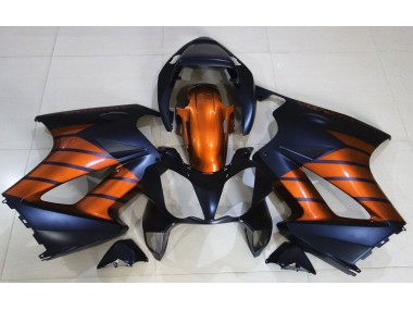 Matte Black & Orange 02-12 Honda VFR800 Fairings