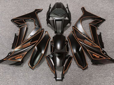 Matte Black & Orange Lining 11-15 Kawasaki ZX10R Fairings