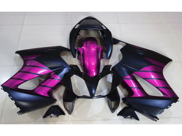 Matte Black & Pink 02-12 Honda VFR800 Fairings