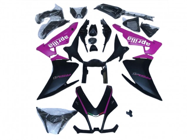 Matte Black & Pink 10-15 Aprilia RSV4 1000 Fairings Matte Black & Pink 10-15 Aprilia RSV4 1000 Fairings