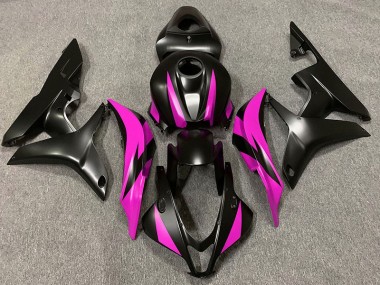 Matte Black & Pink Design 07-08 Honda CBR600RR Fairings