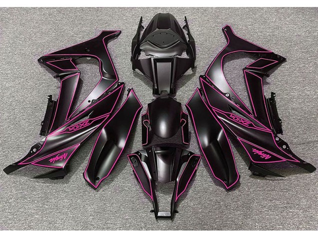 Matte Black & Pink Lining 11-15 Kawasaki ZX10R Fairings Matte Black & Pink Lining 11-15 Kawasaki ZX10R Fairings