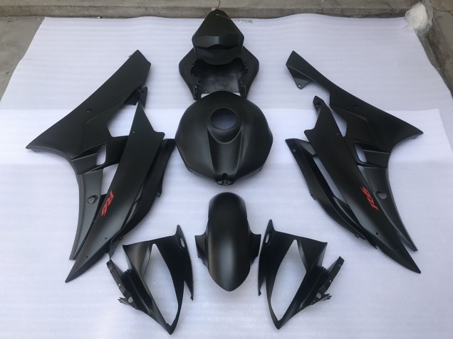Matte Black Plain 06-07 Yamaha R6 Fairings Matte Black Plain 06-07 Yamaha R6 Fairings