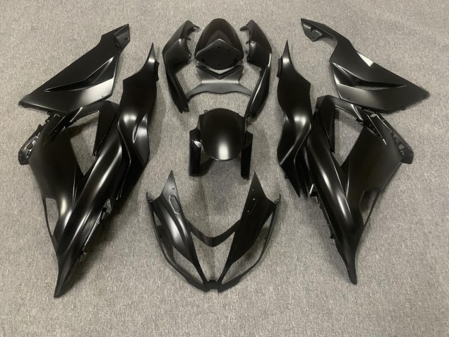 Matte Black & Protective Coat 13-18 Kawasaki ZX6R Fairings