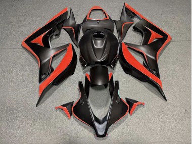 Matte Black & Red 07-08 Honda CBR600RR Fairings