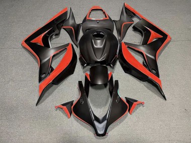 Matte Black & Red 07-08 Honda CBR600RR Fairings