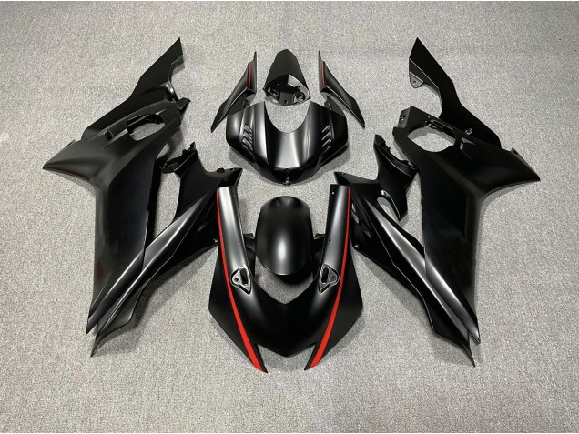Matte Black & Red Accents 17-21 Yamaha R6 Fairings Matte Black & Red Accents 17-21 Yamaha R6 Fairings
