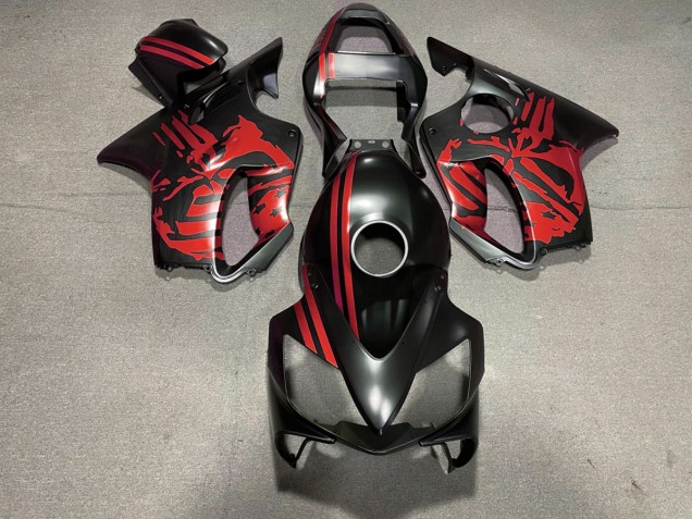 Matte Black & Red Skull 01-03 Honda CBR600 F4i Fairings Matte Black & Red Skull 01-03 Honda CBR600 F4i Fairings