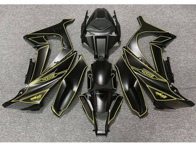 Matte Black & Yellow Lining 11-15 Kawasaki ZX10R Fairings Matte Black & Yellow Lining 11-15 Kawasaki ZX10R Fairings