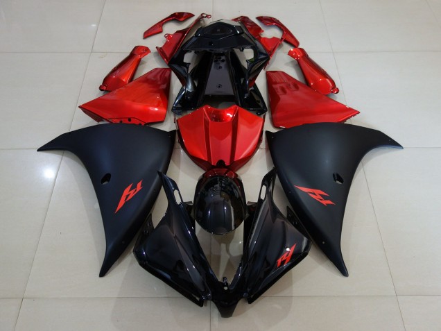 Matte Black and Fire Red 12-14 Yamaha R1 Fairings Matte Black and Fire Red 12-14 Yamaha R1 Fairings