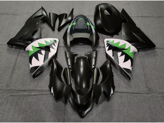 Matte Black and Green 04-05 Kawasaki ZX10R Fairings Matte Black and Green 04-05 Kawasaki ZX10R Fairings